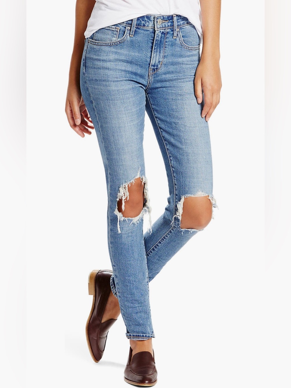 EUC Levis 721 Ripped High Waist
Skinny Jeans Sz 32